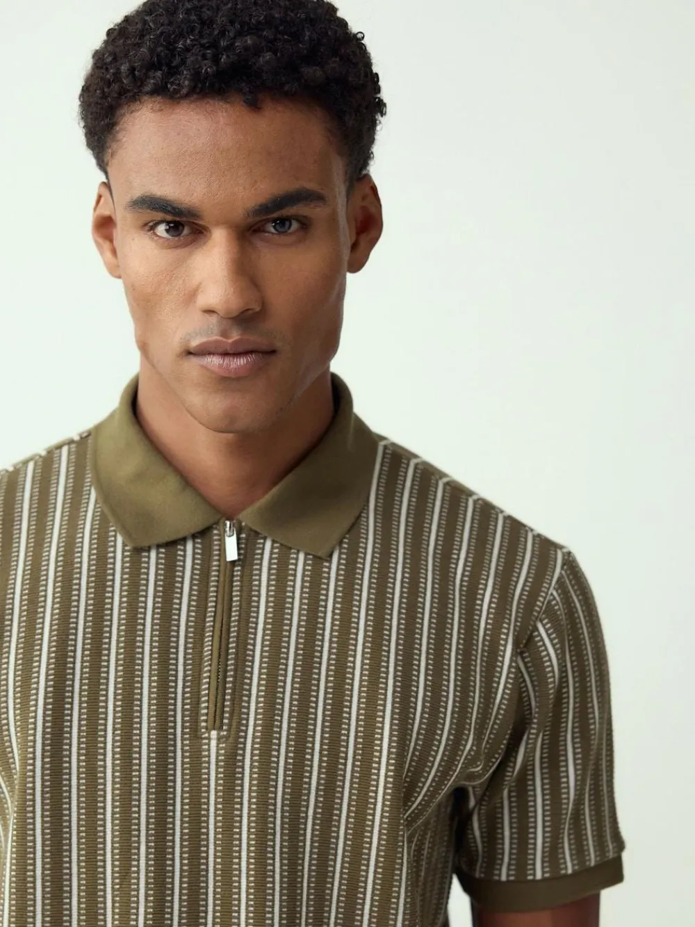 Next Vertical Stripe Quarter Zip Polo Shirt^ Tops & T-Shirts