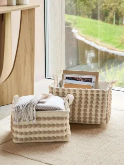 Next Greige Bobbin Set of 2 Storage Basket^ Storage & Organisation