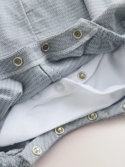 Hot Next Grey 100% Cotton Smart Baby Romper, Bodysuit And Socks Dungarees Set (0mths-2yrs)