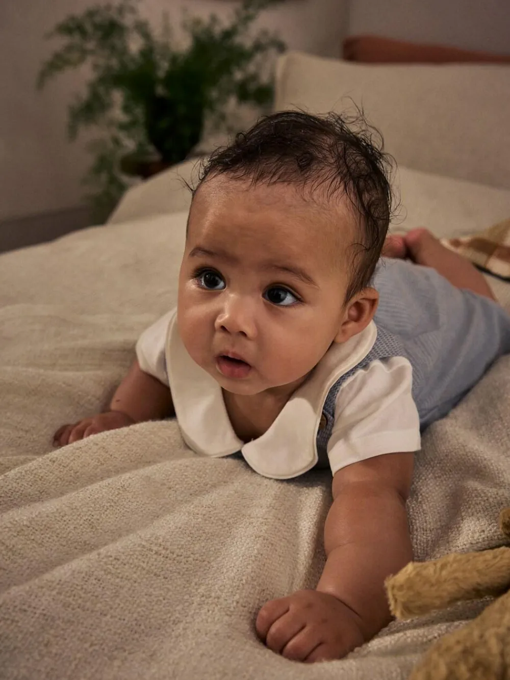 Hot Next Grey 100% Cotton Smart Baby Romper, Bodysuit And Socks Dungarees Set (0mths-2yrs)