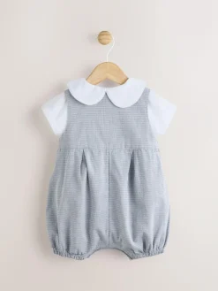 Hot Next Grey 100% Cotton Smart Baby Romper, Bodysuit And Socks Dungarees Set (0mths-2yrs)