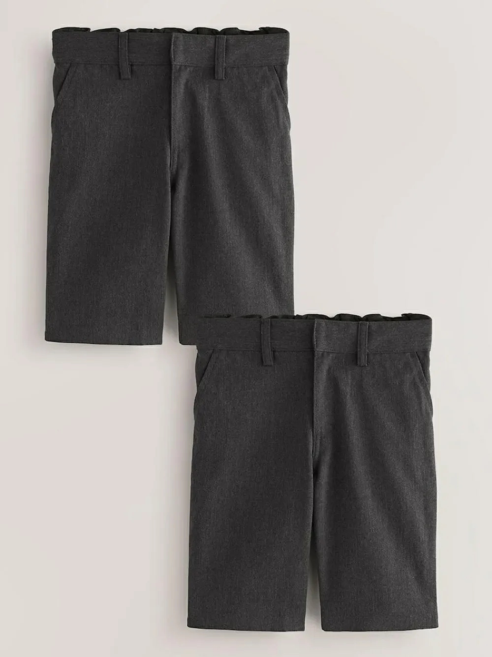 New Next 2 Pack Flat Front School Shorts (3-14yrs) Grey