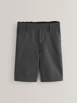 Next 2 Pack Flat Front School Shorts (3-14yrs) Grey