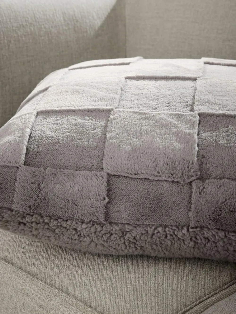 Outlet Next 59 x 59cm Jasper Checkerboard Cushion Grey