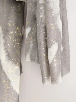 Next Grey Abstract Foil Lightweight Scarf^Women Hats, Gloves & Scarves|Hats, Gloves & Scarves
