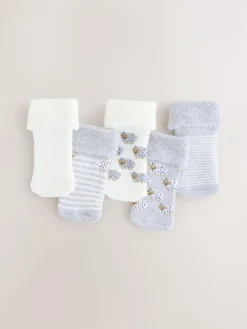 Hot Next Baby Socks 5 Pack (0mths-2yrs) Grey