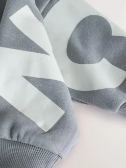Next Grey Back Printed Crew Neck Jersey Sweatshirt (3mths-7yrs)