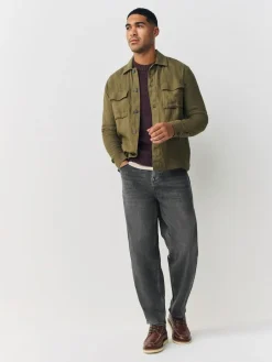 Next Grey Barrel Fit Classic Stretch Jeans