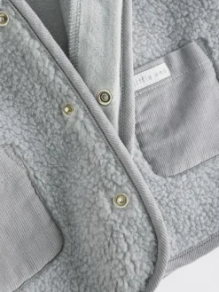 Outlet Next Grey Bear Cosy Borg Fleece Baby Jacket