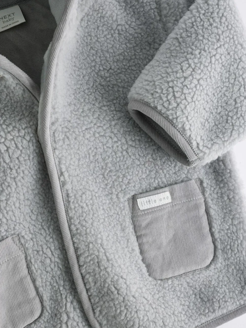 Outlet Next Grey Bear Cosy Borg Fleece Baby Jacket