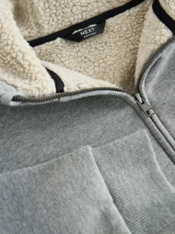 Next Borg Fleece Zip Through Hoodie (3-16yrs)^BOY Sweatshirts & Hoodies