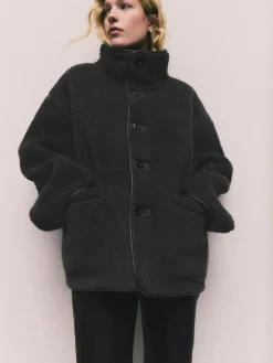 Outlet Next Borg Reversible Jacket Grey