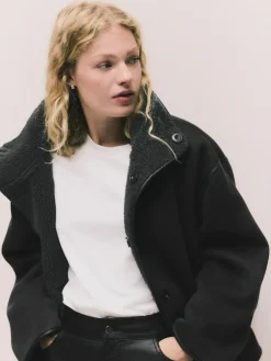 Outlet Next Borg Reversible Jacket Grey