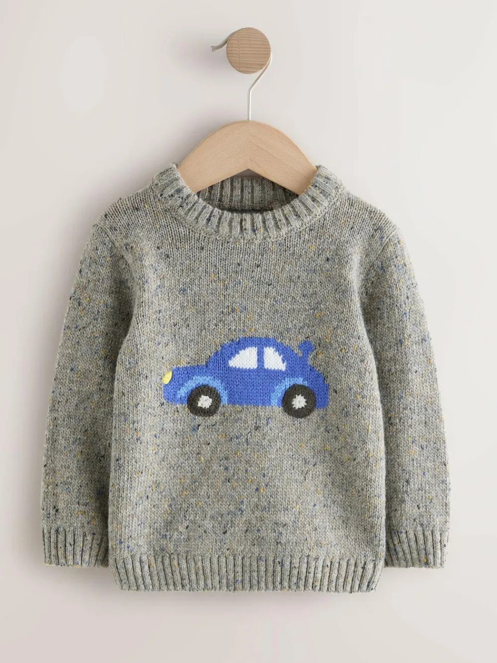 Next Grey Car Knitted Jumper (3mths-7yrs)^BOY Baby Winter Clothing|Cosy Club