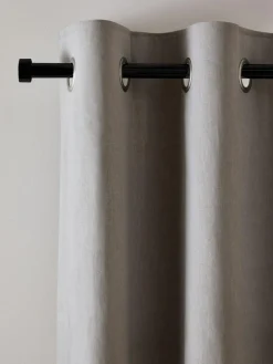 Sale Next Grey Charcoal Blackout/Thermal Cotton Eyelet Curtains