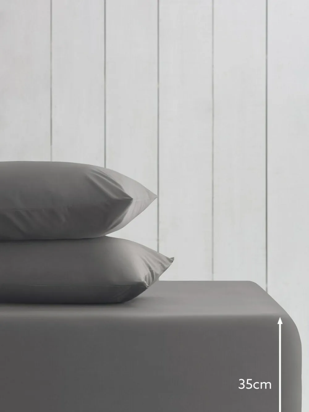 Next Grey Charcoal Cotton Rich Deep Fitted Bed Sheet^ Bedsheets & Pillow Cases