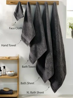 Next Grey Charcoal Egyptian Cotton Towel^ Towels & Bathmats