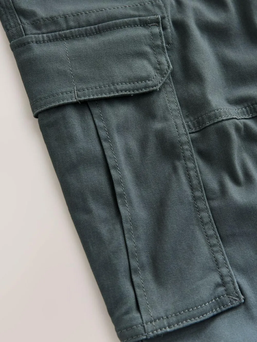 Next Regular Tapered Fit Cotton Stretch Cargo Trousers Grey Charcoal