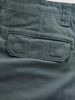 Next Regular Tapered Fit Cotton Stretch Cargo Trousers Grey Charcoal