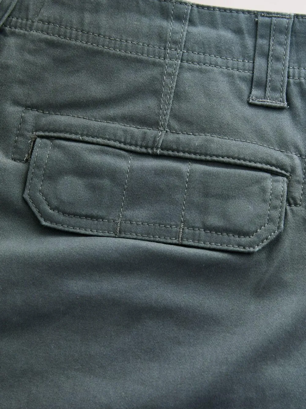 Next Regular Tapered Fit Cotton Stretch Cargo Trousers Grey Charcoal