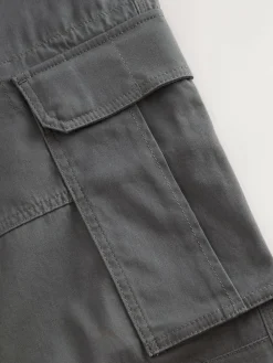 New Next Skinny Fit Cotton Stretch Cargo Trousers Grey Charcoal