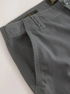 New Next Skinny Fit Cotton Stretch Cargo Trousers Grey Charcoal