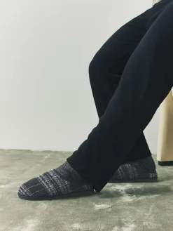 Next Grey Check Mule Slippers^ Slippers|Slippers
