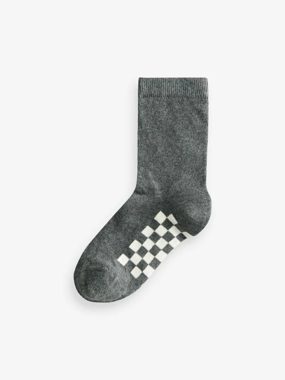Next Grey Checkerboard Cotton Rich Socks 7 Pack^BOY Socks