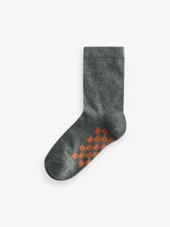 Next Grey Checkerboard Cotton Rich Socks 7 Pack^BOY Socks