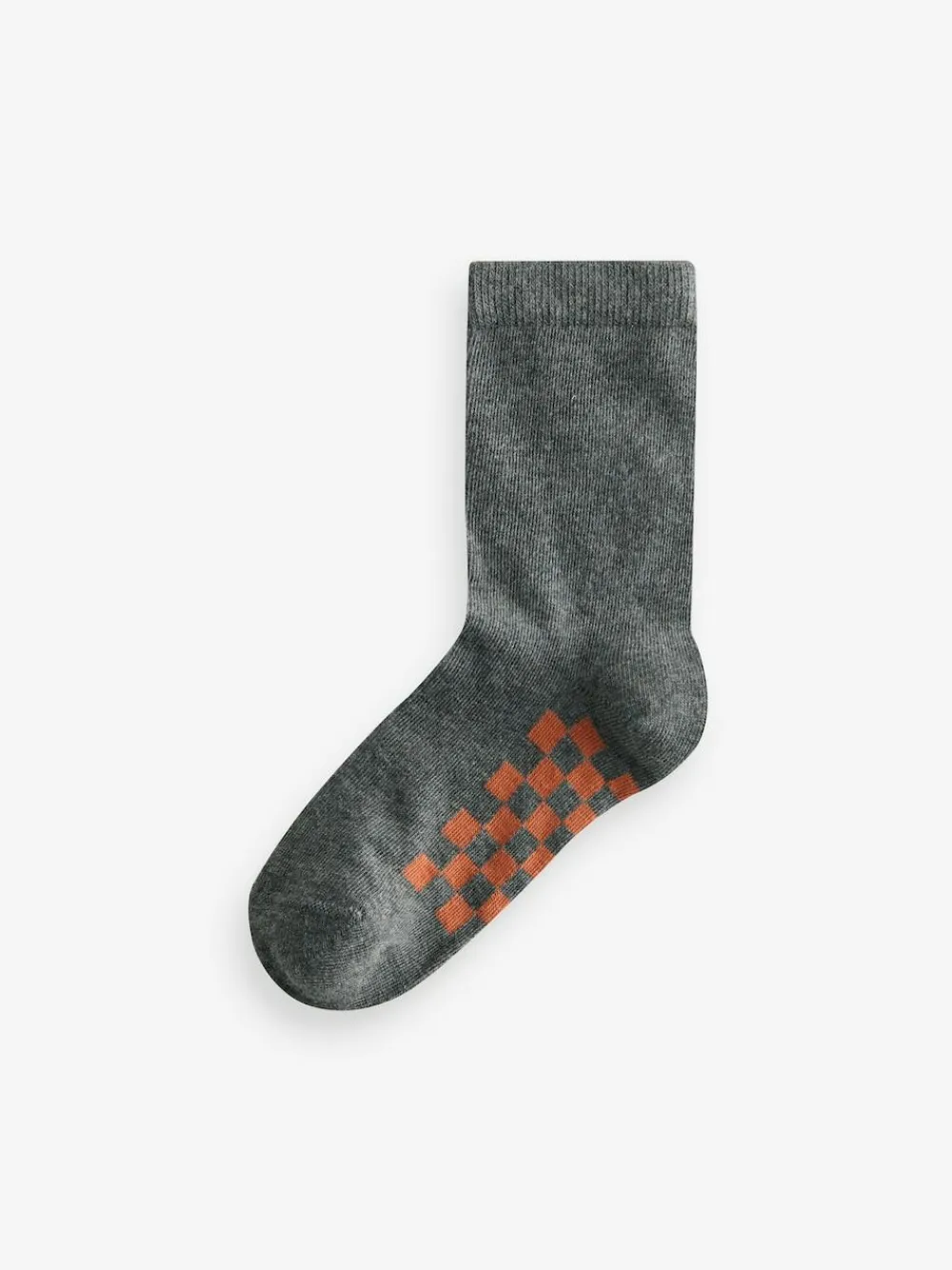 Next Grey Checkerboard Cotton Rich Socks 7 Pack^BOY Socks