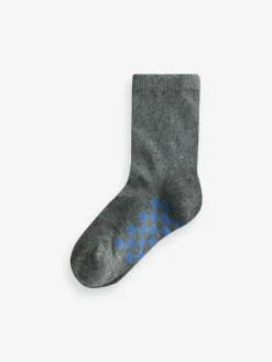 Next Grey Checkerboard Cotton Rich Socks 7 Pack^BOY Socks