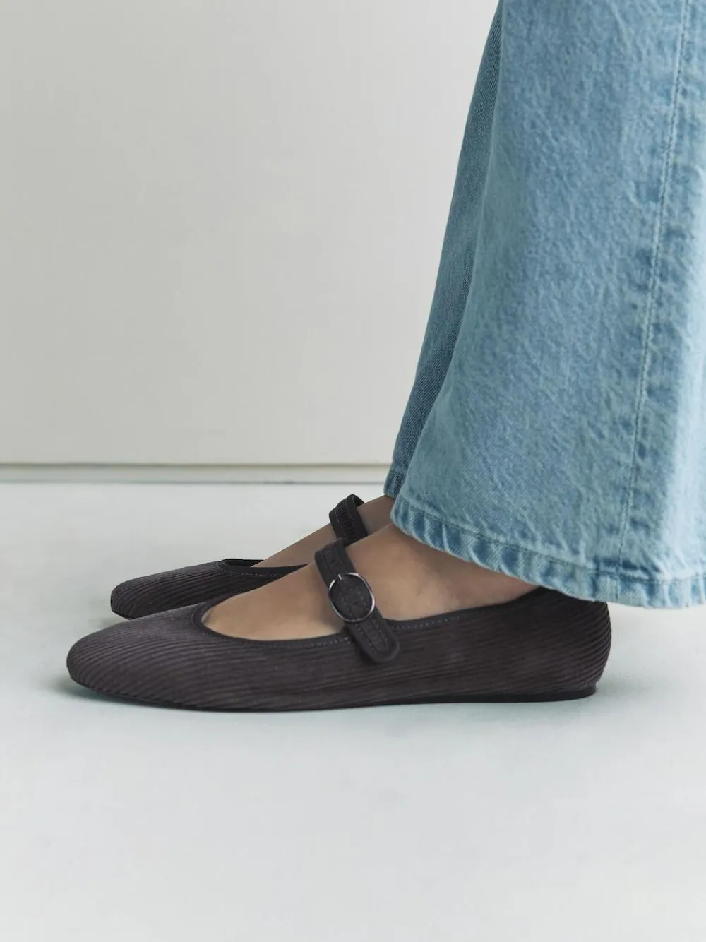 Discount Next Forever Comfort Round Toe Buckle Detail Mary Jane Shoes Grey Cord