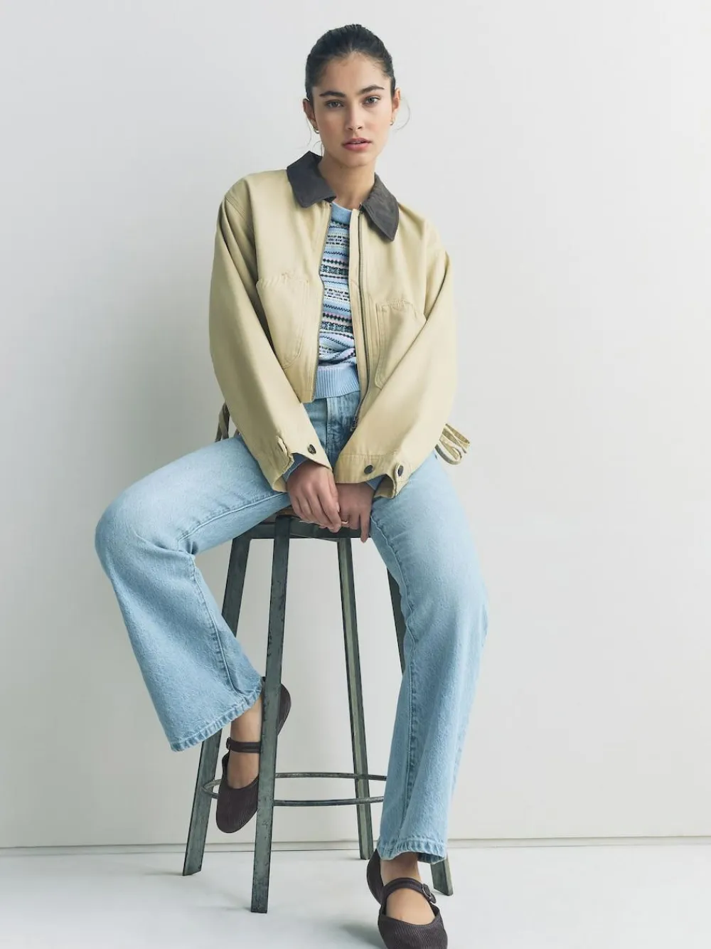 Discount Next Forever Comfort Round Toe Buckle Detail Mary Jane Shoes Grey Cord