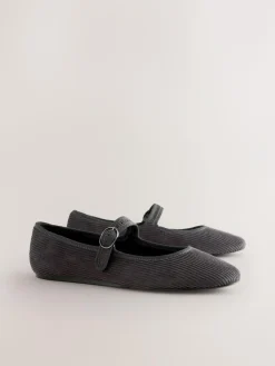 Discount Next Forever Comfort Round Toe Buckle Detail Mary Jane Shoes Grey Cord