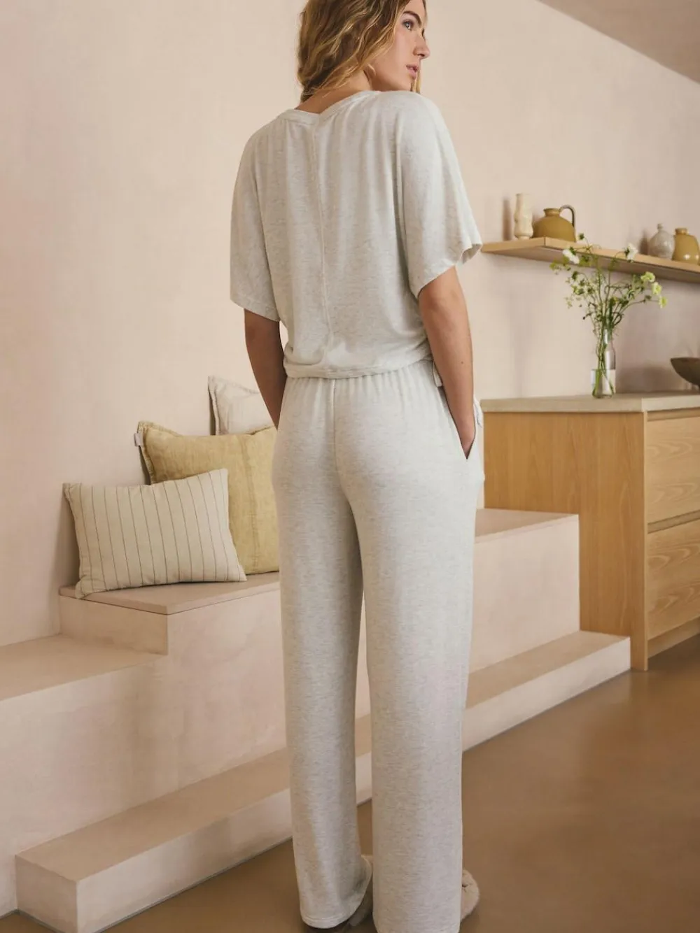 Next Cosy Short Sleeve Pyjamas Grey