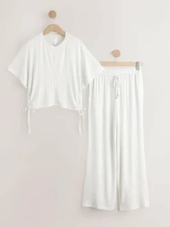 Next Cosy Short Sleeve Pyjamas Grey