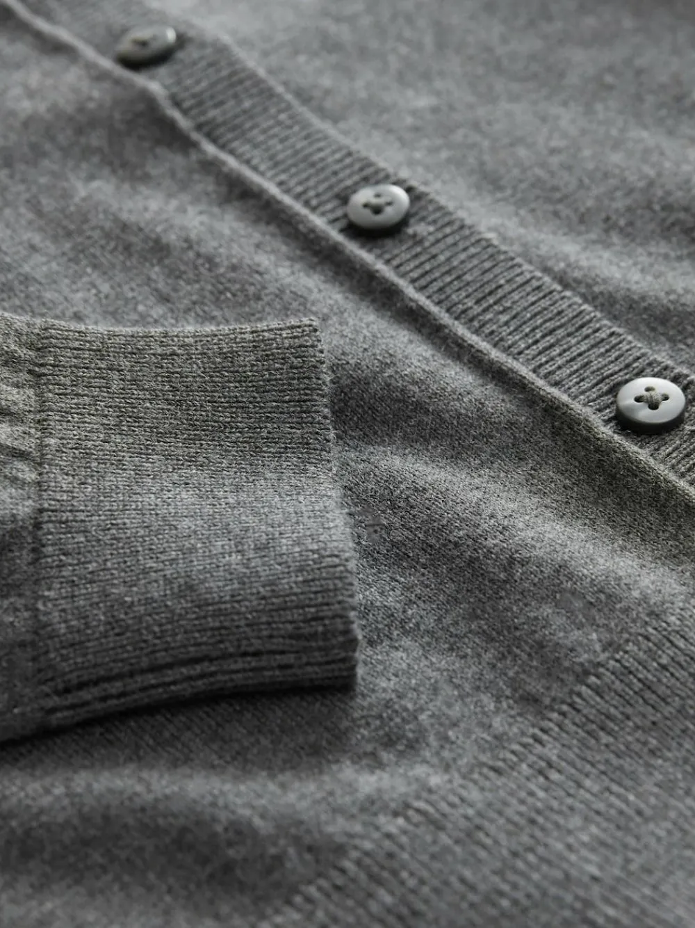 Next Grey Cotton Rich Frill Shoulder School Cardigan (3-16yrs)^ Knitwear|Knitwear
