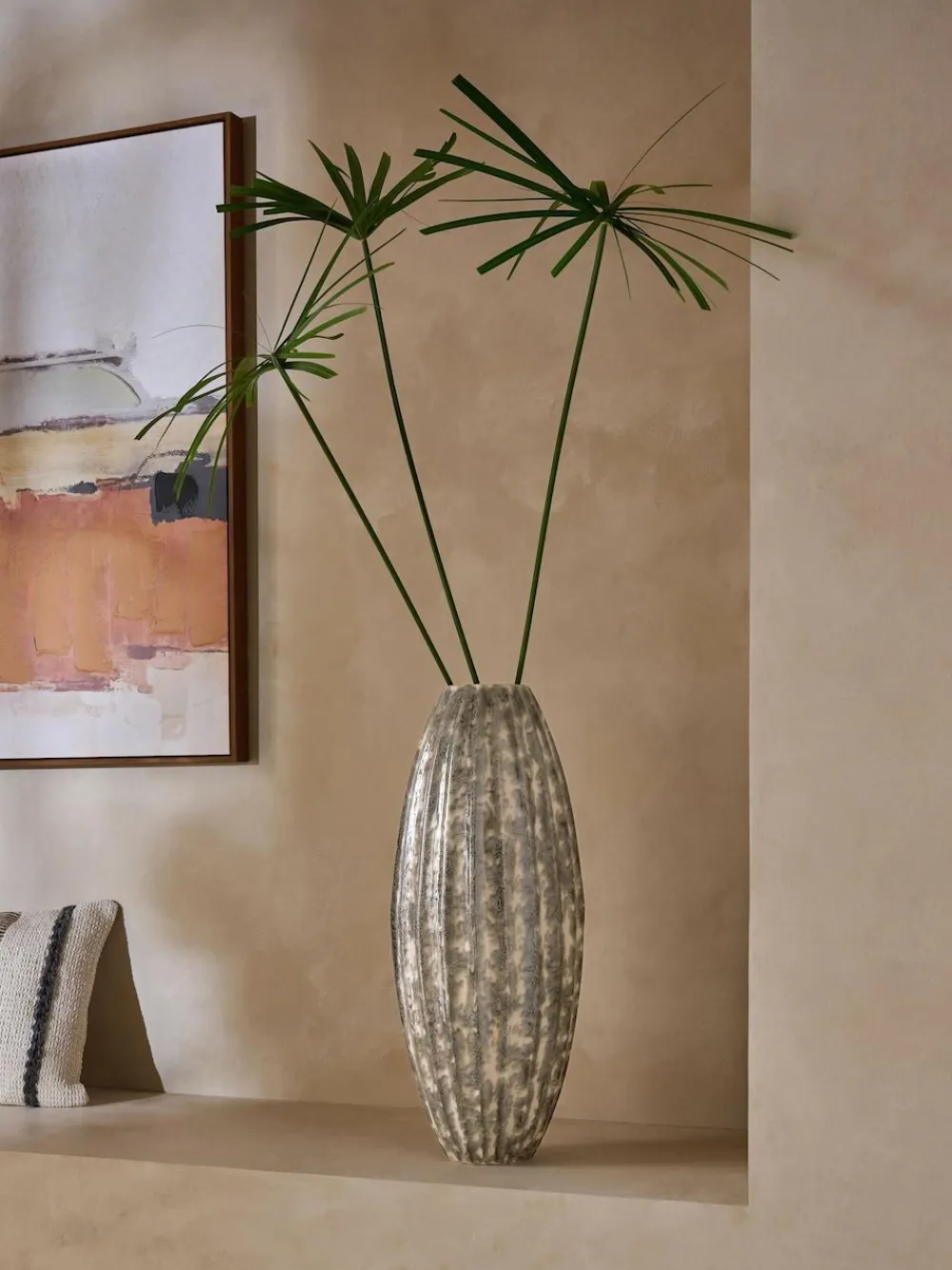 Next Grey Cream Extra Large Reactive Glaze Ceramic Vase^ Vases