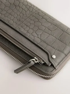 Outlet Next Croc Effect Large Purse Grey