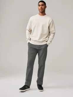 Next Grey Dark Straight Fit Stretch Chinos Trousers^ Nightwear|Pants & Chinos