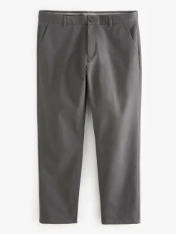 Next Grey Dark Straight Fit Stretch Chinos Trousers^ Nightwear|Pants & Chinos
