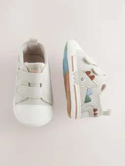 Outlet Next Grey Dino Touch Fastening Baby Trainers (0-2mths)