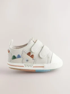 Outlet Next Grey Dino Touch Fastening Baby Trainers (0-2mths)
