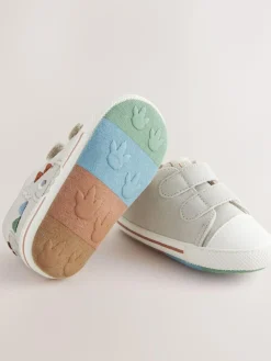 Outlet Next Grey Dino Touch Fastening Baby Trainers (0-2mths)