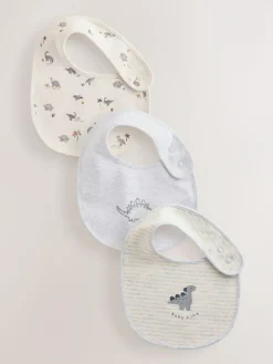 Next Grey Dinosaur Baby Bibs 3 Pack^ Bibs|Newborn Accessories