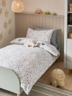 Next Grey Dinosaur Super Soft Reversible Fleece Duvet Cover and Pillowcase Set^ Childrens Bedding