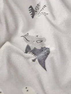 Next Grey Dinosaur Super Soft Reversible Fleece Duvet Cover and Pillowcase Set^ Childrens Bedding