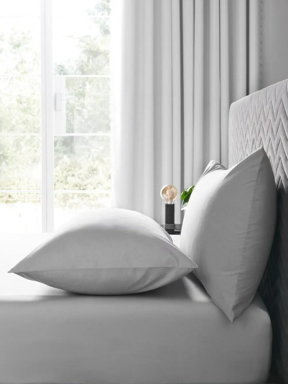 Online Next Easy Care Polycotton Deep Fitted Sheet Grey