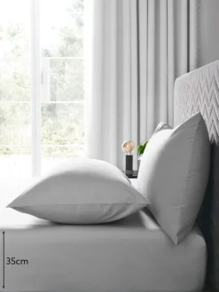 Online Next Easy Care Polycotton Deep Fitted Sheet Grey