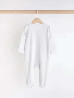 Next Essential Zipped 100% Cotton Baby Sleepsuits 3 Pack (0-3yrs)^BOY Unisex|Nightwear